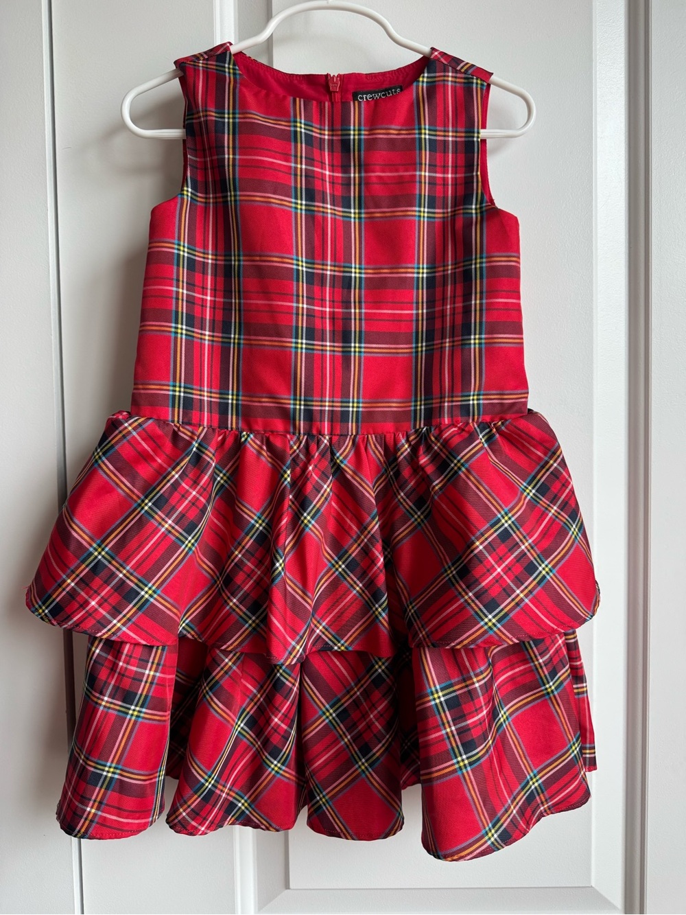 Crewcuts J.Crew Red Tartan Plaid Tiered Holiday Dress | Size 4
